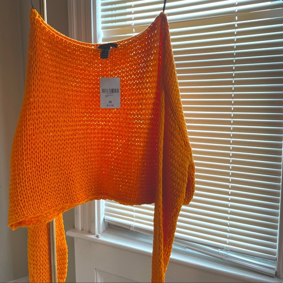 Forever 21 Sweaters - NWT Forever 21 Net Knit Vibrant Orange Sweater